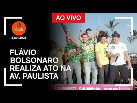 Panorama: Veja imagens do ato de Flávio Bolsonaro na av. Paulista