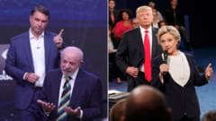 a estratégia de presença, intimidação e linguagem corporal que 'imitou' Trump — Flávio no debate
