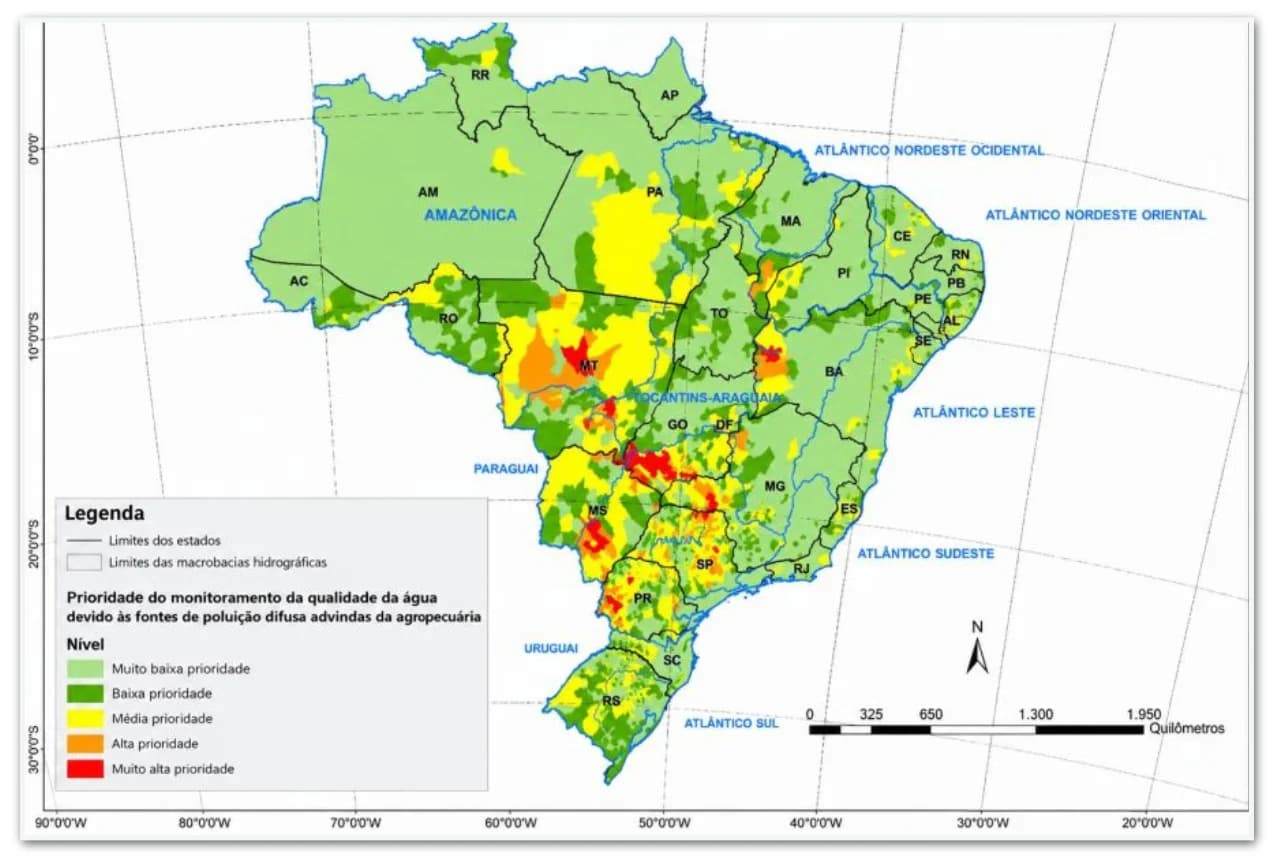 Região: Estudo mapeia áreas mais vulneráveis à poluição difusa do agro