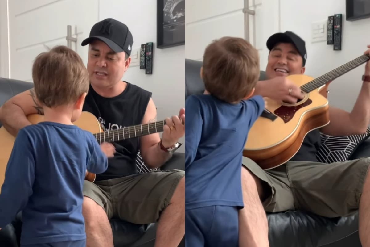 Região: Esposa de Renner mostra momento de carinho entre cantor e filho