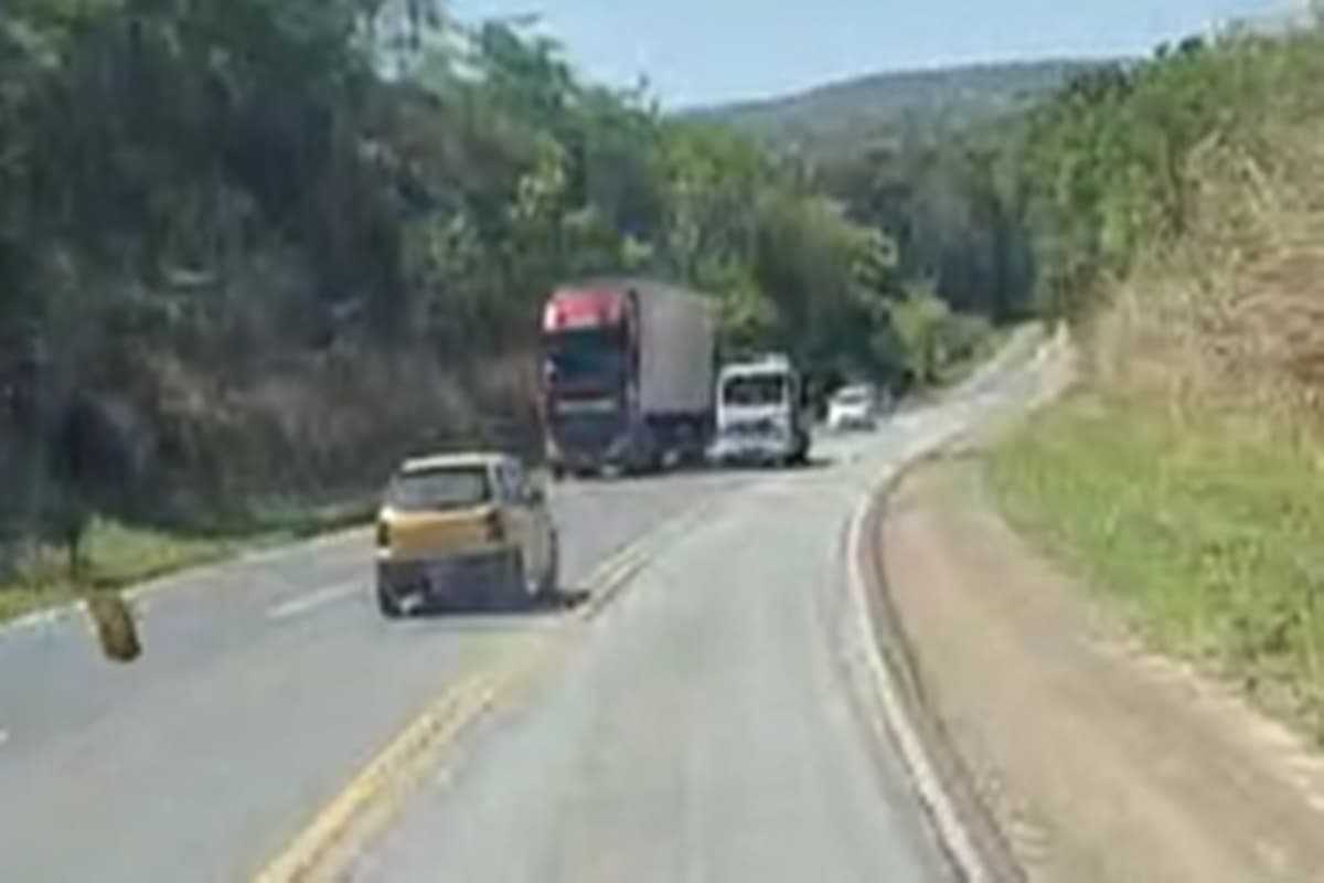 Panorama: Motorista bêbado faz zigue-zague e escapa de carreta após invadir contramão