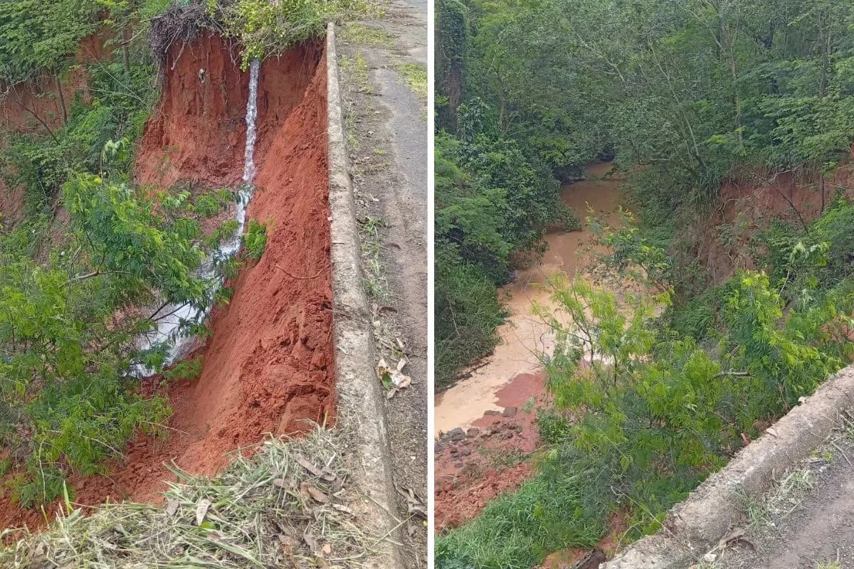 Em destaque: Chuvas causam deslizamento de barranco e rompimento de tubulação de água em Presidente Prudente
