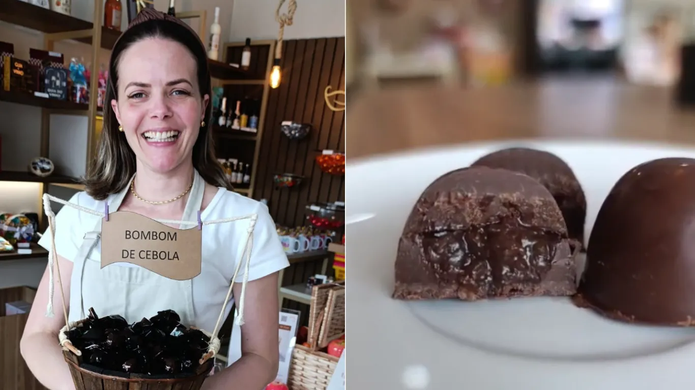Em destaque: Cebola com chocolate? Bombom com ganache de receita secreta vira atração e divide opiniões em SC