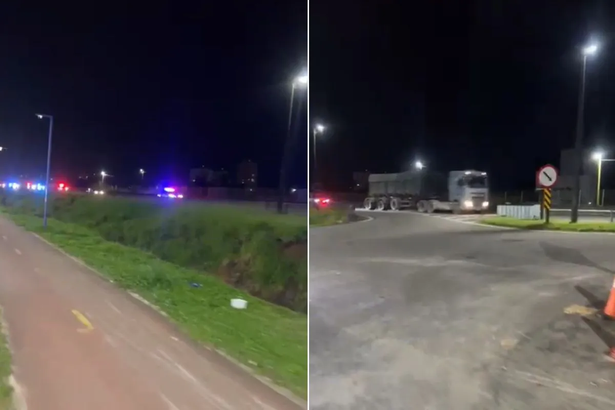 Panorama: Caminhão tomba após motorista fugir de abordagem policial em rodovia de SP; VÍDEO