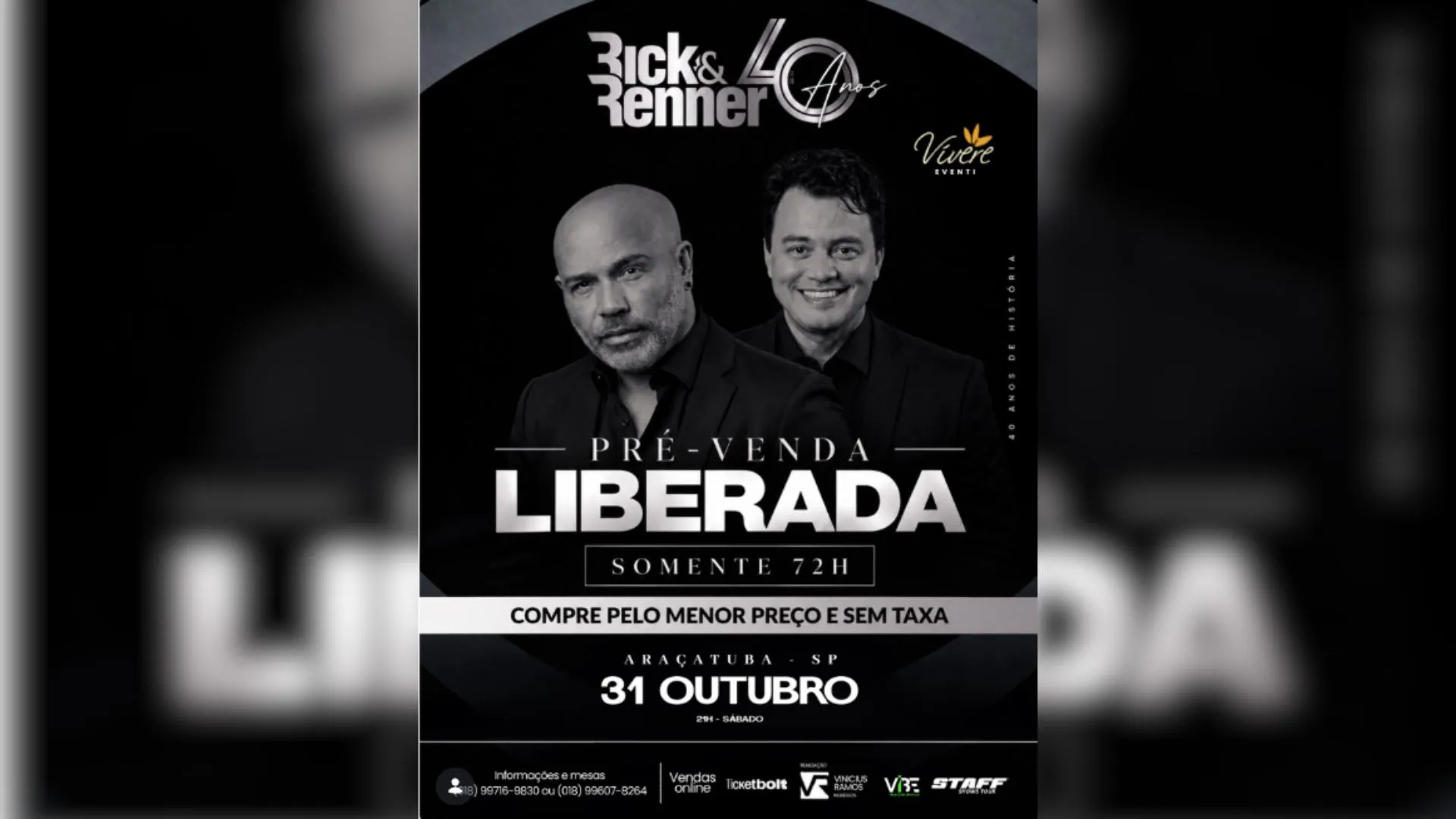 Fique por dentro: Primeiro show solo de Renner após morte de Rick será no interior de SP; confira detalhes