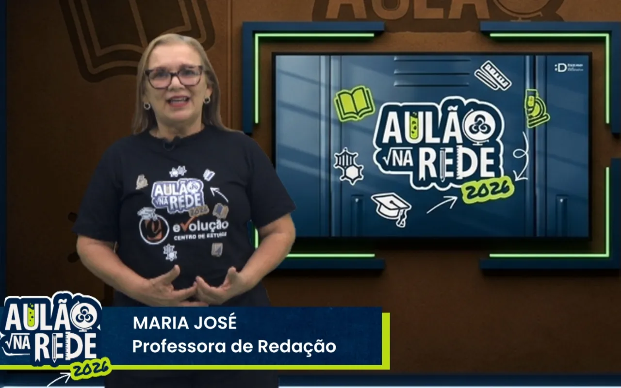 professora dá dicas para interpretar o tema da redação do Enem — Aulão na Rede 2026