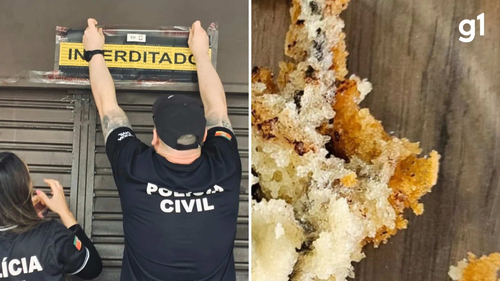 fiscalização encontrou fezes e urina de roedores em confeitaria no RS; veja imagens do local — Rato morto em bolo