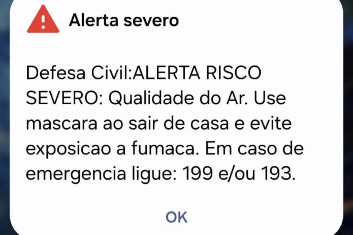Entenda: Defesa Civil envia alerta para celulares após piora da fumaça em Manaus