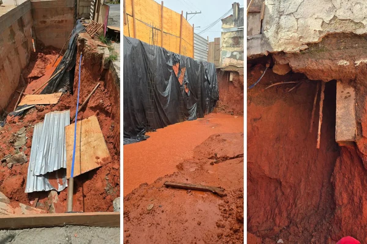 Atualização: Muro cede após rompimento de tubulação da Copasa em BH
