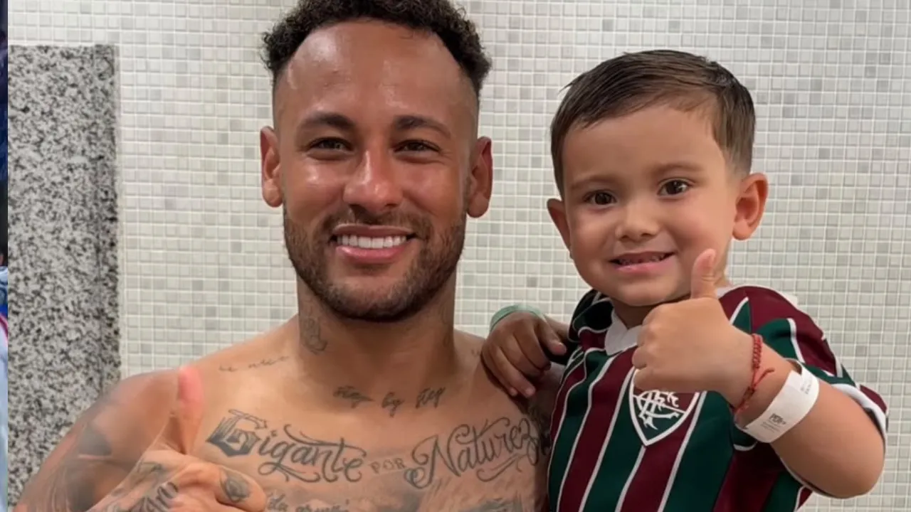Região: Filhos de jogadores do Fluminense tietam Neymar no vestiário do Maracanã